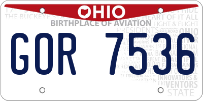 OH license plate GOR7536