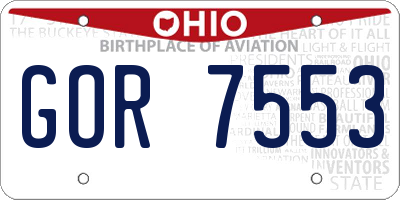 OH license plate GOR7553