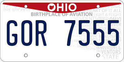OH license plate GOR7555