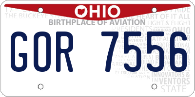 OH license plate GOR7556