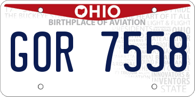 OH license plate GOR7558