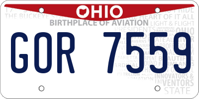 OH license plate GOR7559