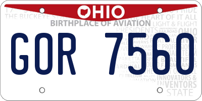 OH license plate GOR7560