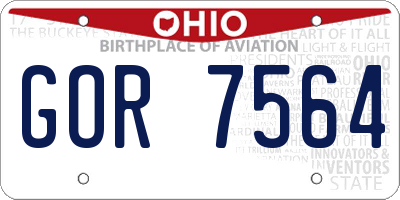 OH license plate GOR7564