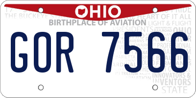 OH license plate GOR7566