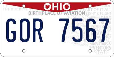 OH license plate GOR7567