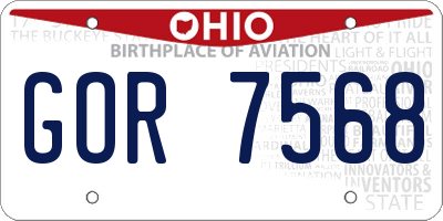 OH license plate GOR7568