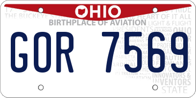 OH license plate GOR7569