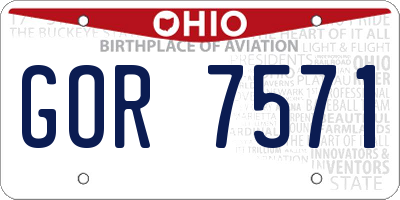 OH license plate GOR7571