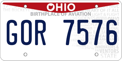 OH license plate GOR7576