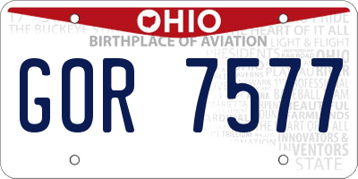 OH license plate GOR7577