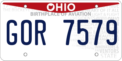 OH license plate GOR7579