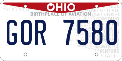 OH license plate GOR7580