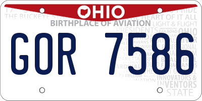 OH license plate GOR7586