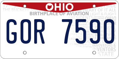 OH license plate GOR7590