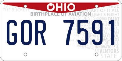 OH license plate GOR7591