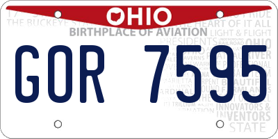 OH license plate GOR7595