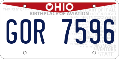 OH license plate GOR7596