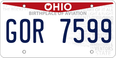 OH license plate GOR7599