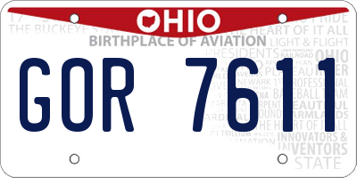 OH license plate GOR7611