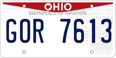 OH license plate GOR7613