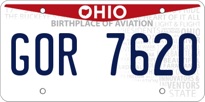 OH license plate GOR7620