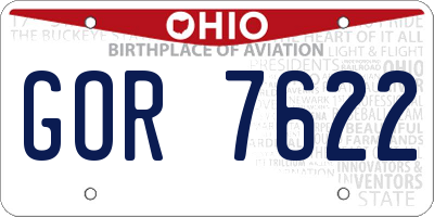 OH license plate GOR7622