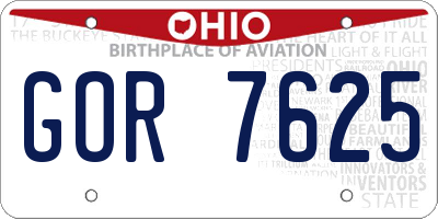 OH license plate GOR7625