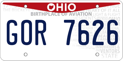 OH license plate GOR7626