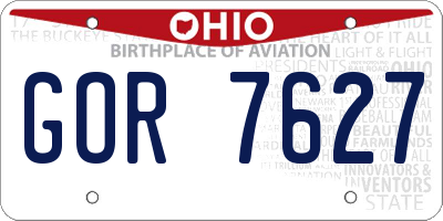 OH license plate GOR7627