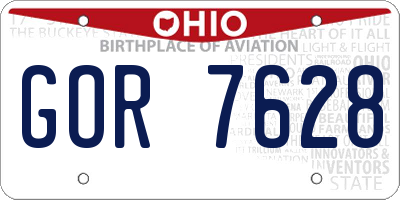 OH license plate GOR7628