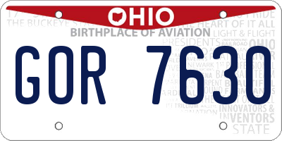 OH license plate GOR7630