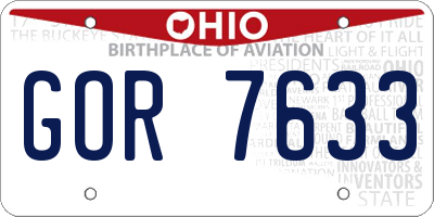 OH license plate GOR7633