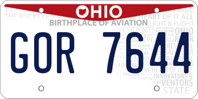 OH license plate GOR7644