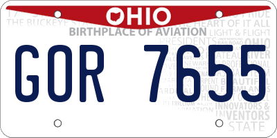 OH license plate GOR7655