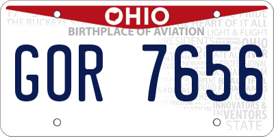 OH license plate GOR7656