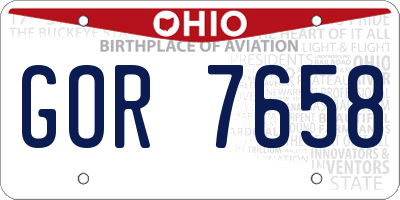OH license plate GOR7658