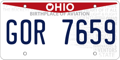 OH license plate GOR7659