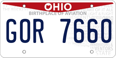 OH license plate GOR7660