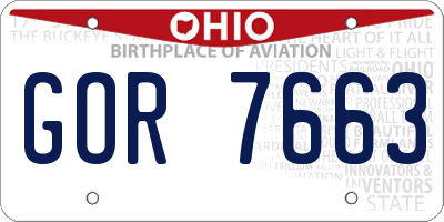 OH license plate GOR7663
