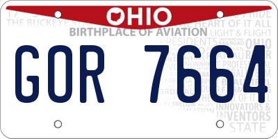 OH license plate GOR7664