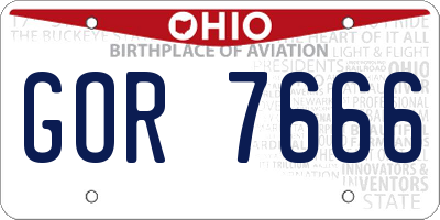 OH license plate GOR7666