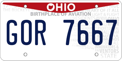 OH license plate GOR7667