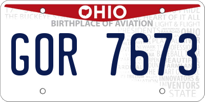 OH license plate GOR7673