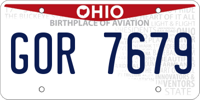 OH license plate GOR7679