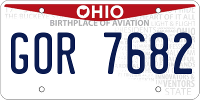 OH license plate GOR7682