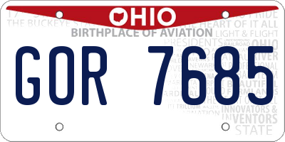 OH license plate GOR7685