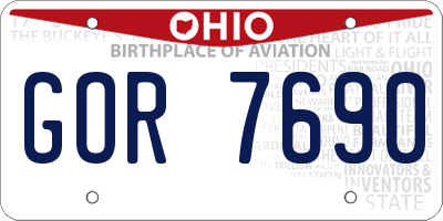 OH license plate GOR7690