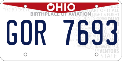 OH license plate GOR7693