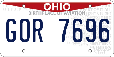 OH license plate GOR7696